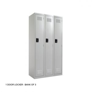 BANK OF LOCKERS - 1 DOOR - BANK OF 3