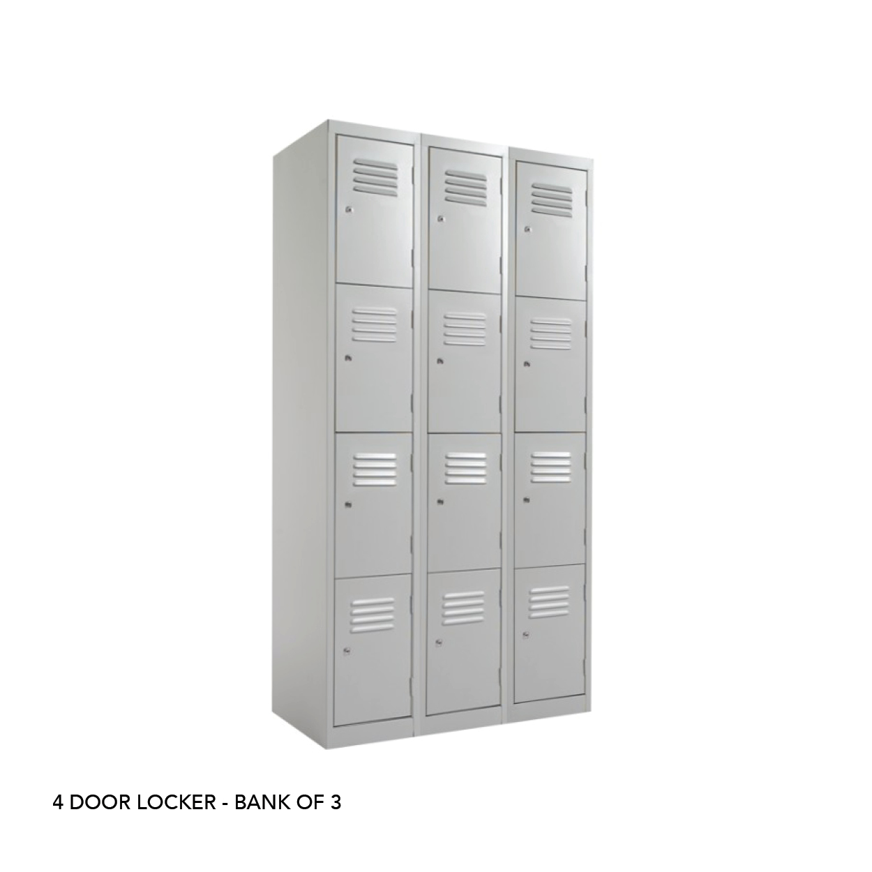 BANK OF LOCKERS - 4 DOOR - BANK OF 3