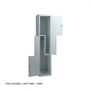 Step Lockers - OPEN - Light Grey