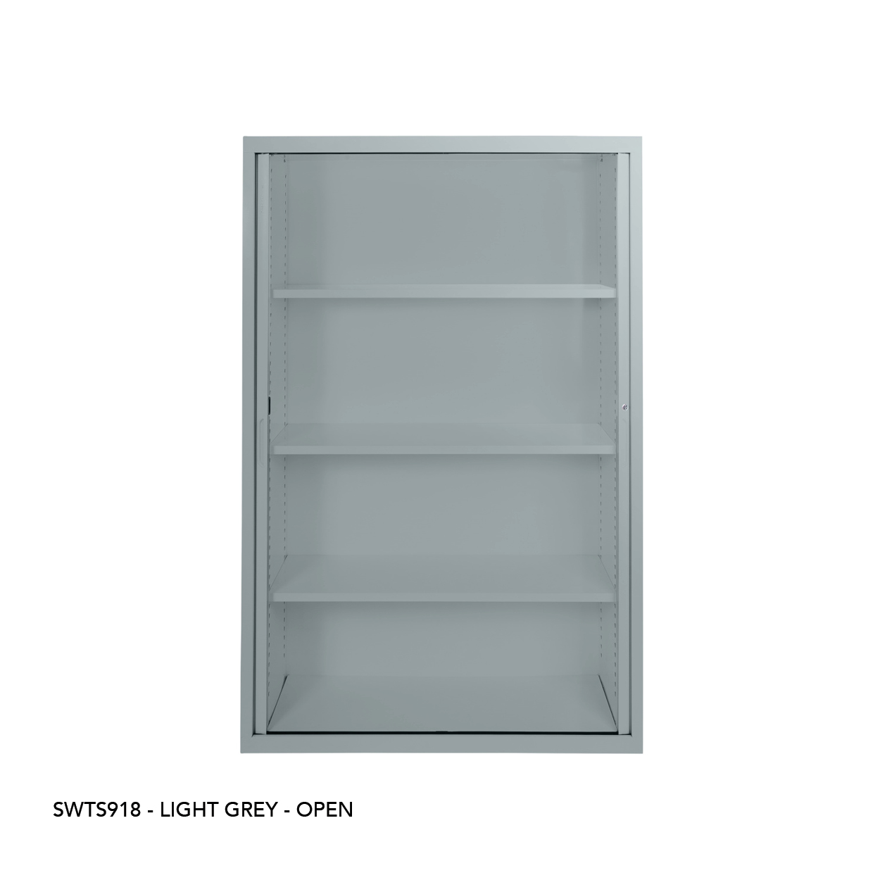 Tambour Cupboards - SWTS918 - Light Grey - OPEN