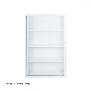 Tambour Cupboards - SWTS918 - White - OPEN