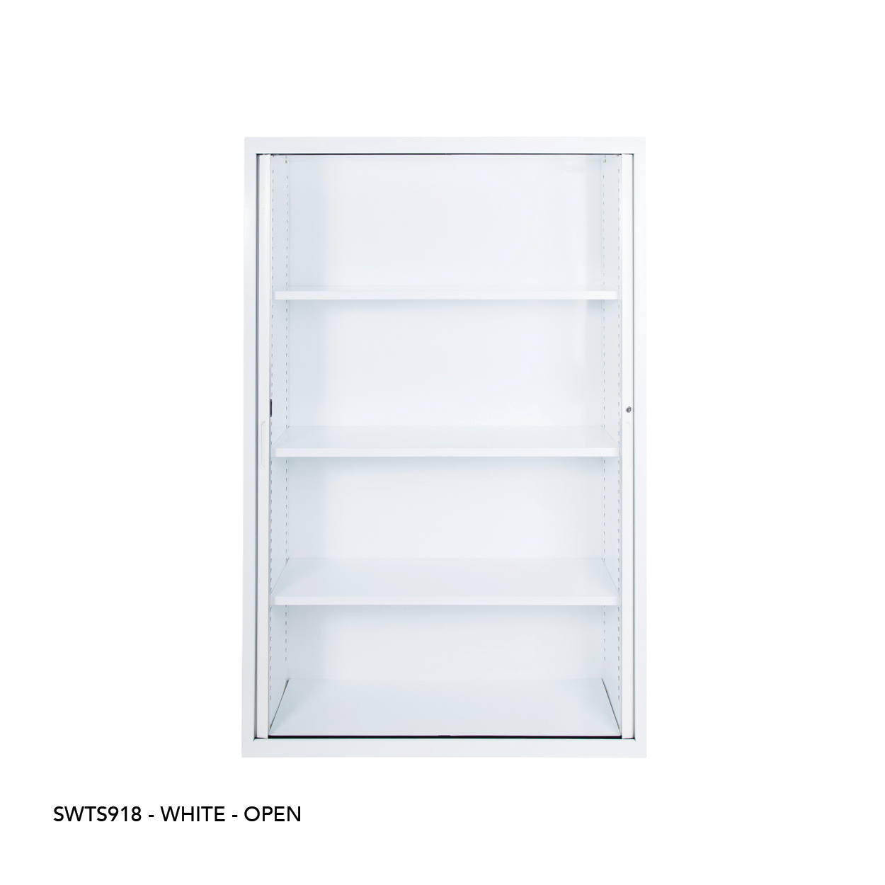Tambour Cupboards - SWTS918 - White - OPEN